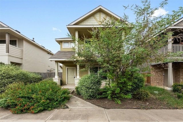 obstructed view of property featuring a balcony