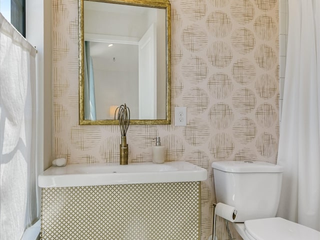 bathroom featuring toilet and sink