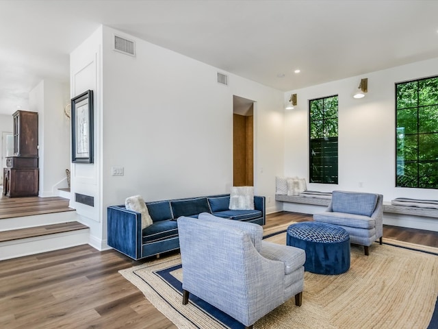 living room featuring hardwood / wood-style flooring