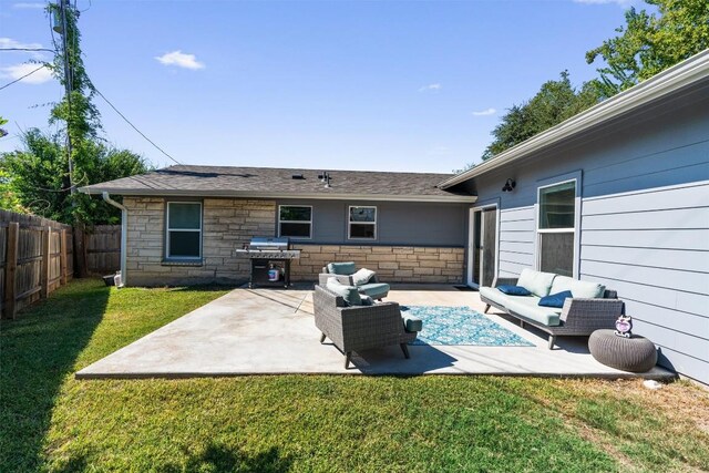 view of patio / terrace with area for grilling and an outdoor living space