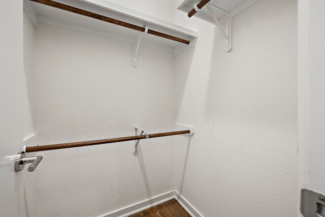 walk in closet featuring wood-type flooring