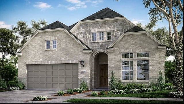 view of front facade with a garage