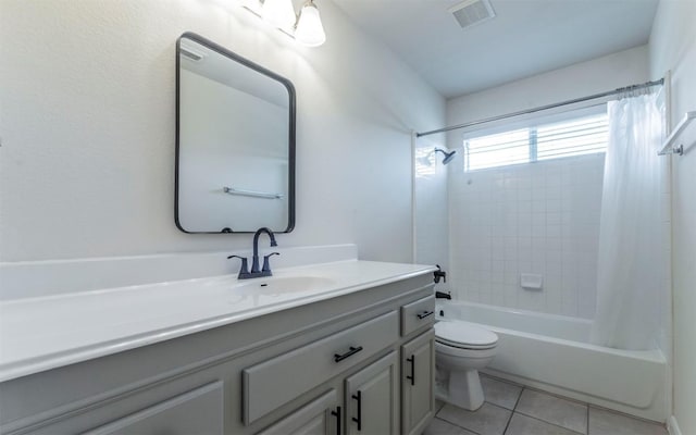 1001 Winding Creek Pl, Round Rock, TX 78665 - full bath featuring vanity, toilet, shower / tub combo, and tile patterned floors