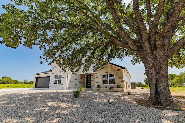 view of front of home with a garage