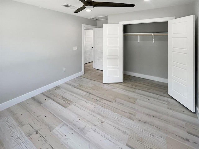 9614 Newfoundland Cir, Austin, TX 78758 - unfurnished bedroom featuring wood finished floors, a closet, ceiling fan, and recessed lighting