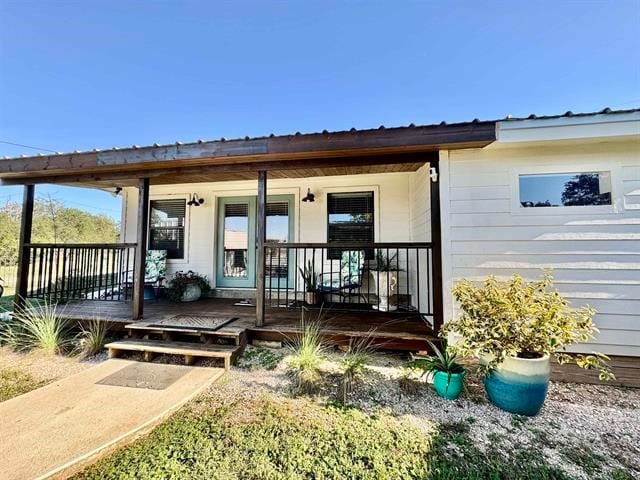 exterior space with covered porch