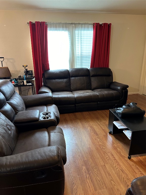 living room featuring wood-type flooring