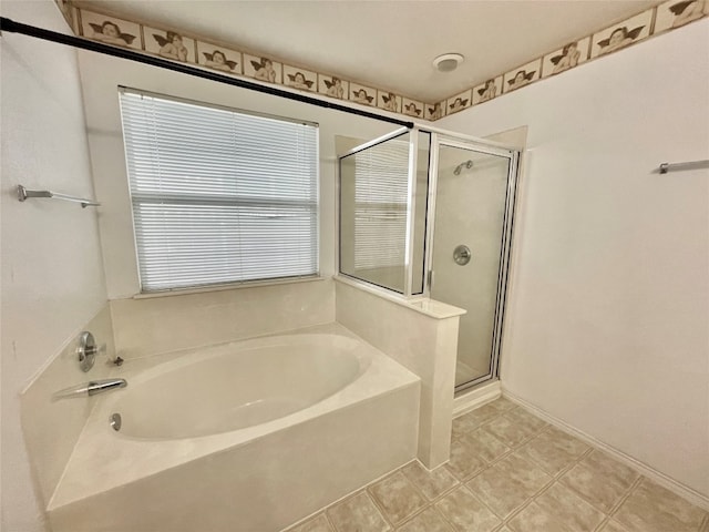 bathroom with independent shower and bath