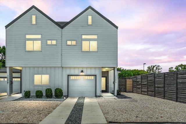 view of front facade with a garage