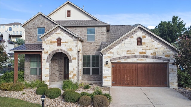 view of front of home with a garage