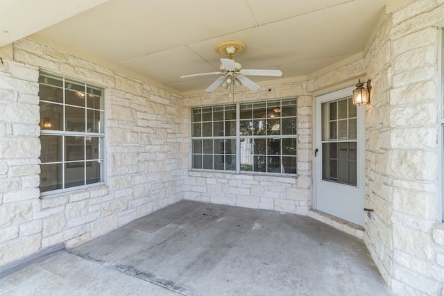 view of patio / terrace with ceiling fan