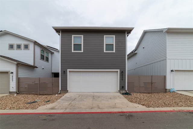 view of front property with a garage