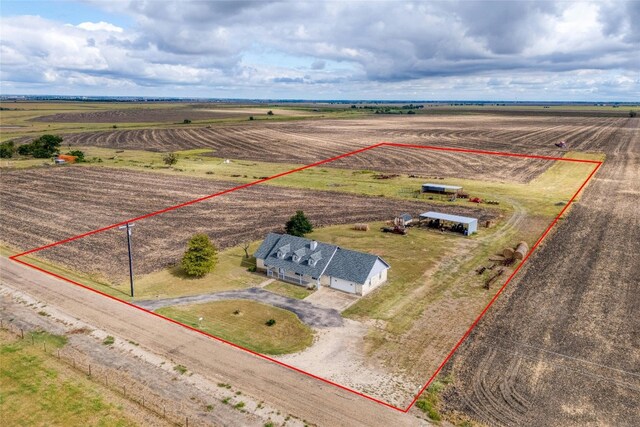 drone / aerial view with a rural view