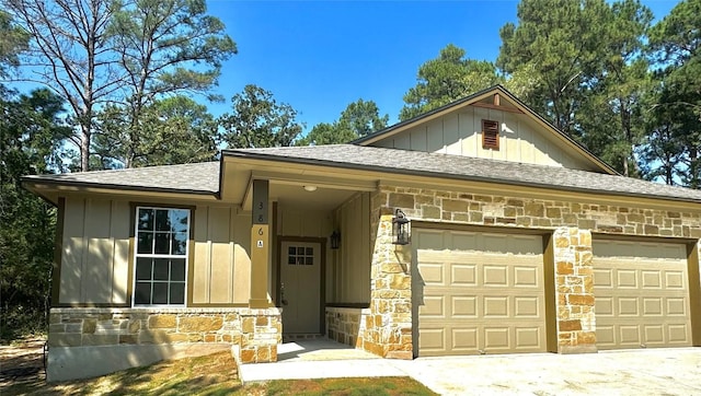 view of front of house with a garage