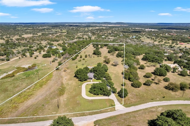 drone / aerial view with a rural view