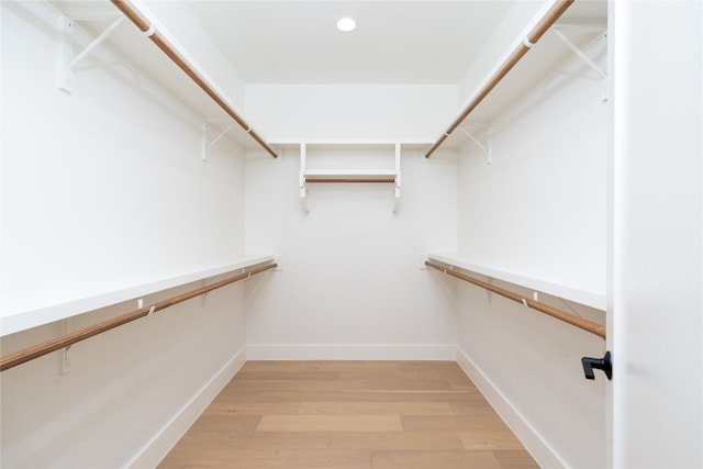 spacious closet featuring light wood-type flooring