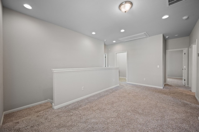 112 Driftwood Hills Way, Georgetown, TX 78633 - empty room featuring attic access, carpet flooring, recessed lighting, and baseboards