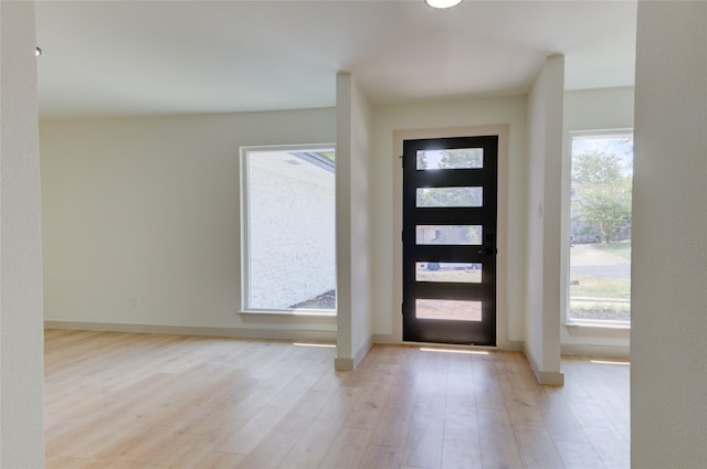 foyer featuring light hardwood / wood-style floors