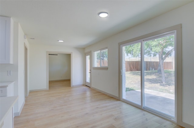 empty room featuring light wood-type flooring