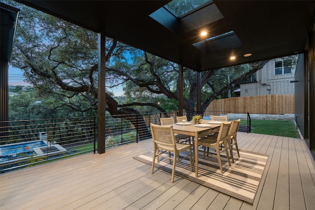 view of deck at dusk