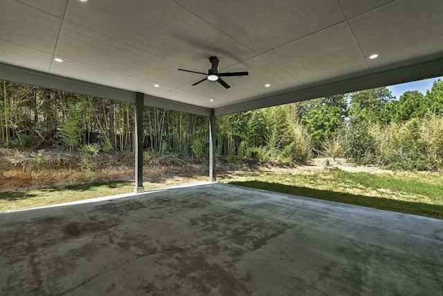 view of patio with ceiling fan