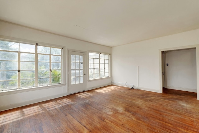 spare room with wood-type flooring