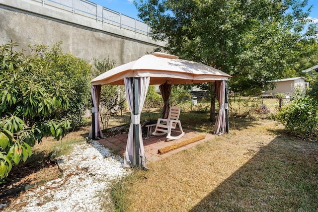 view of yard with a gazebo