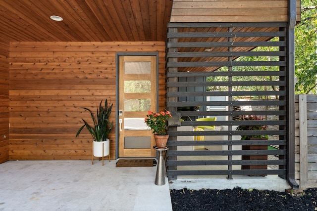 doorway to property with radiator