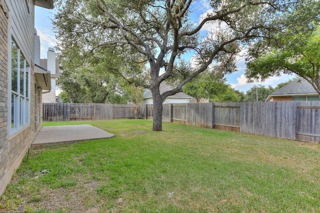 view of yard with a patio area