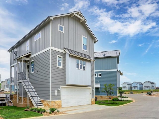 view of property exterior with a garage