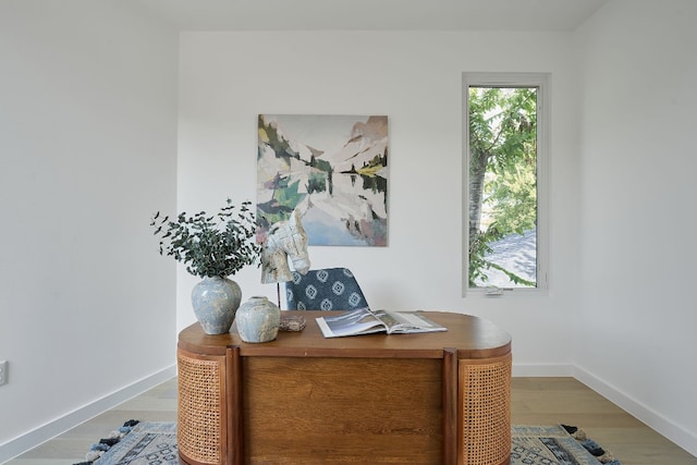 office featuring light hardwood / wood-style flooring