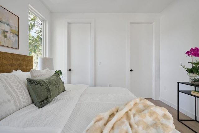 bedroom featuring wood-type flooring