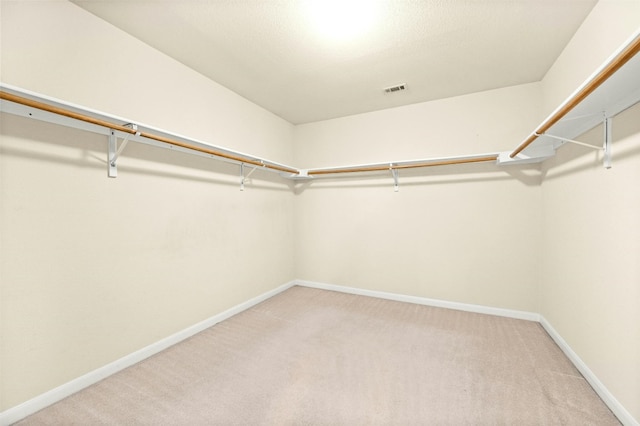 walk in closet featuring carpet