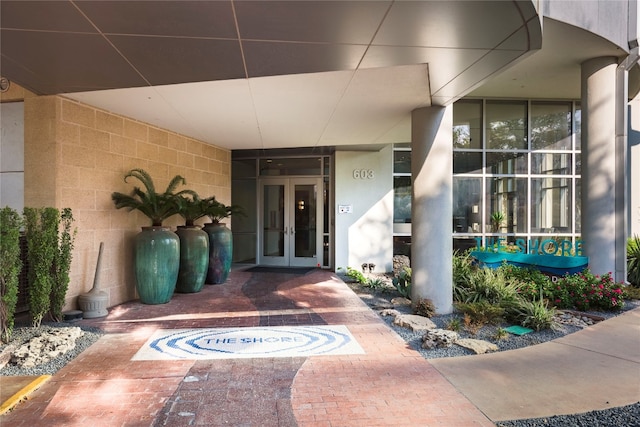 view of exterior entry with french doors