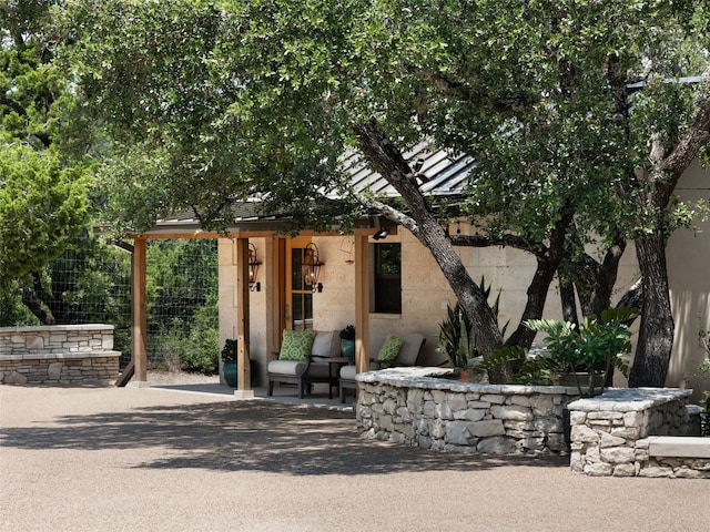 view of front of home featuring a patio area