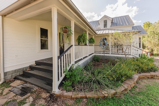 exterior space featuring a porch