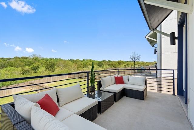 balcony featuring an outdoor living space