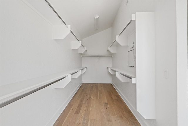 spacious closet with light wood-type flooring