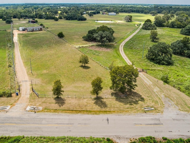 aerial view featuring a rural view