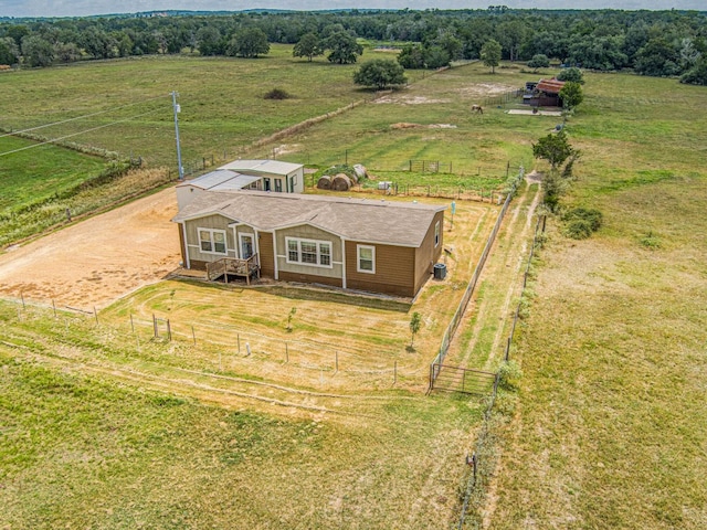 aerial view with a rural view