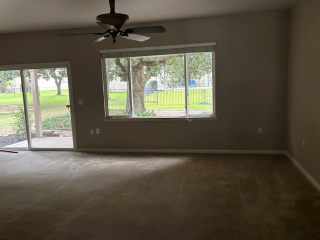 405 Dawson Trl, Georgetown, TX 78633 - carpeted spare room featuring baseboards and a ceiling fan