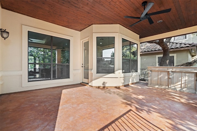 view of patio with ceiling fan