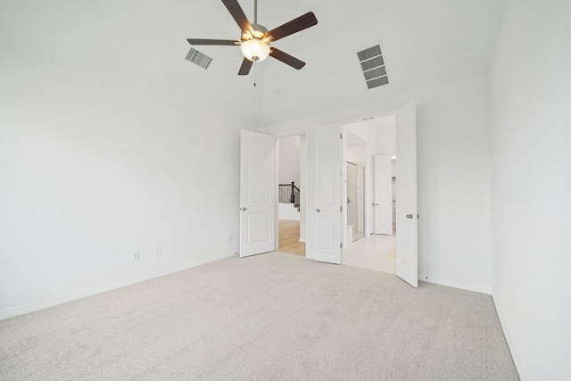 408 Ridgewell Loop, Georgetown, TX 78633 - unfurnished bedroom featuring carpet, high vaulted ceiling, and a ceiling fan