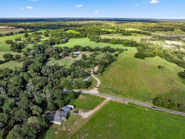 bird's eye view with a rural view