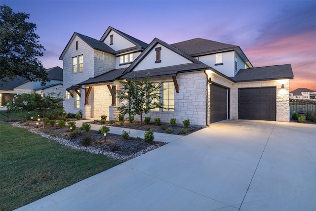 view of front facade with a garage