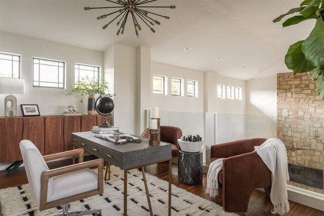 interior space featuring wood-type flooring