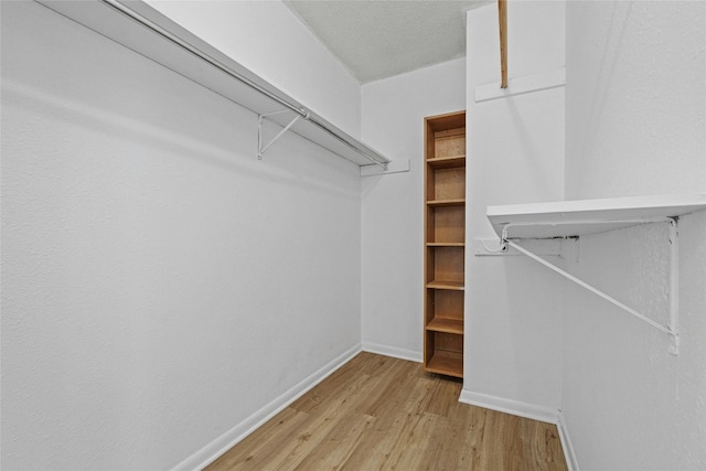 walk in closet featuring light hardwood / wood-style floors