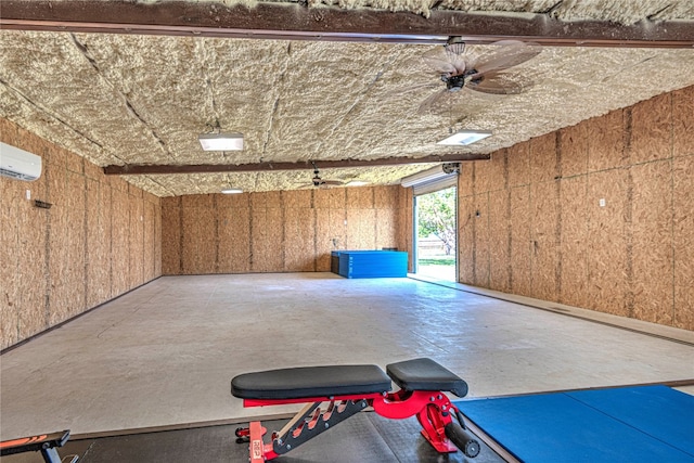 workout area with a wall mounted AC