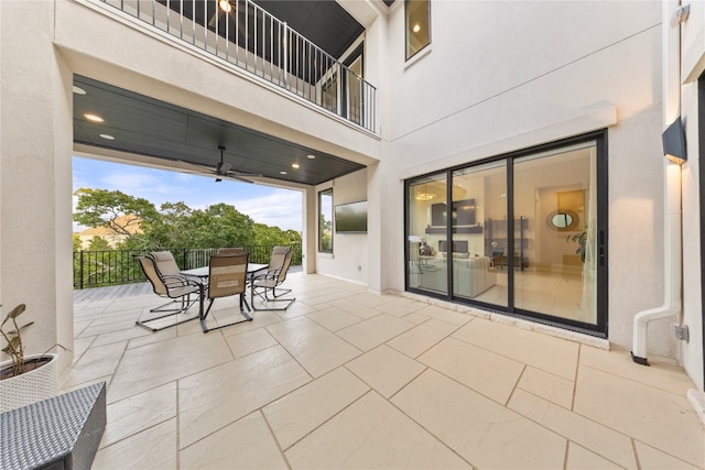 view of patio / terrace featuring a balcony