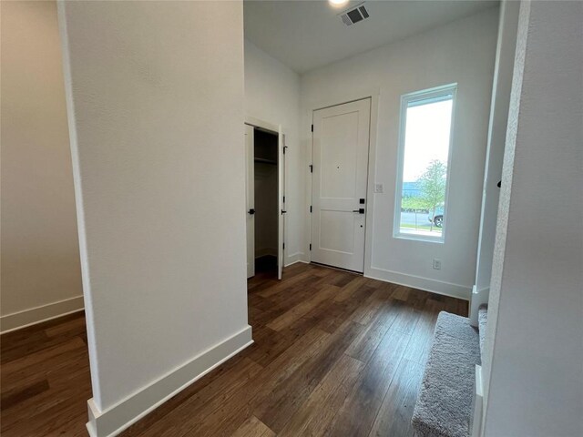 entryway featuring dark hardwood / wood-style floors